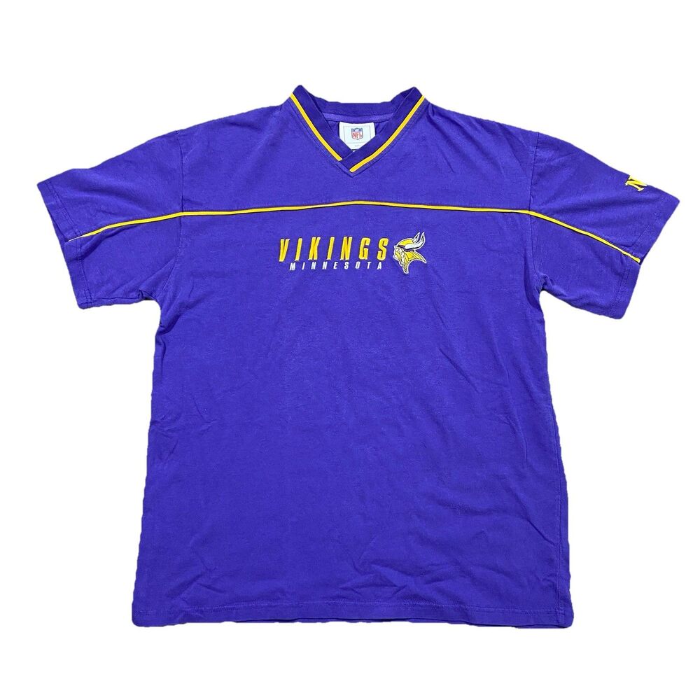 Y2K Minnesota Vikings NFL Shirt Mens L Purple V Neck